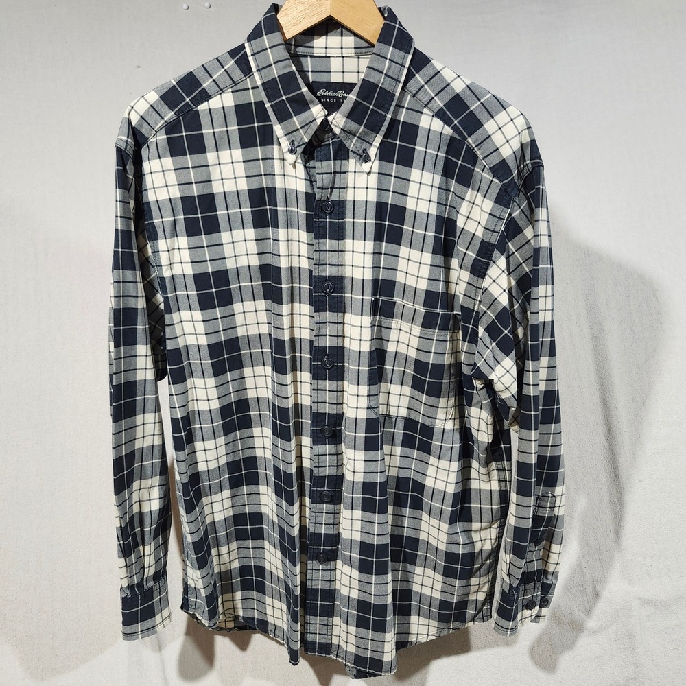 Eddie Bauer Mens Medium Plaid Button Down Long‎ Sleeve Casual Shirt Cotton